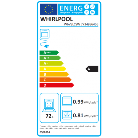 WHIRLPOOL W6V8LCSW Ελεύθερη Κουζίνα 72lt με Κεραμικές Εστίες 60cm WHIRLPOOL W6V8LCSW Ελεύθερη Κουζίνα 72lt με Κεραμικές Εστίες 60cm